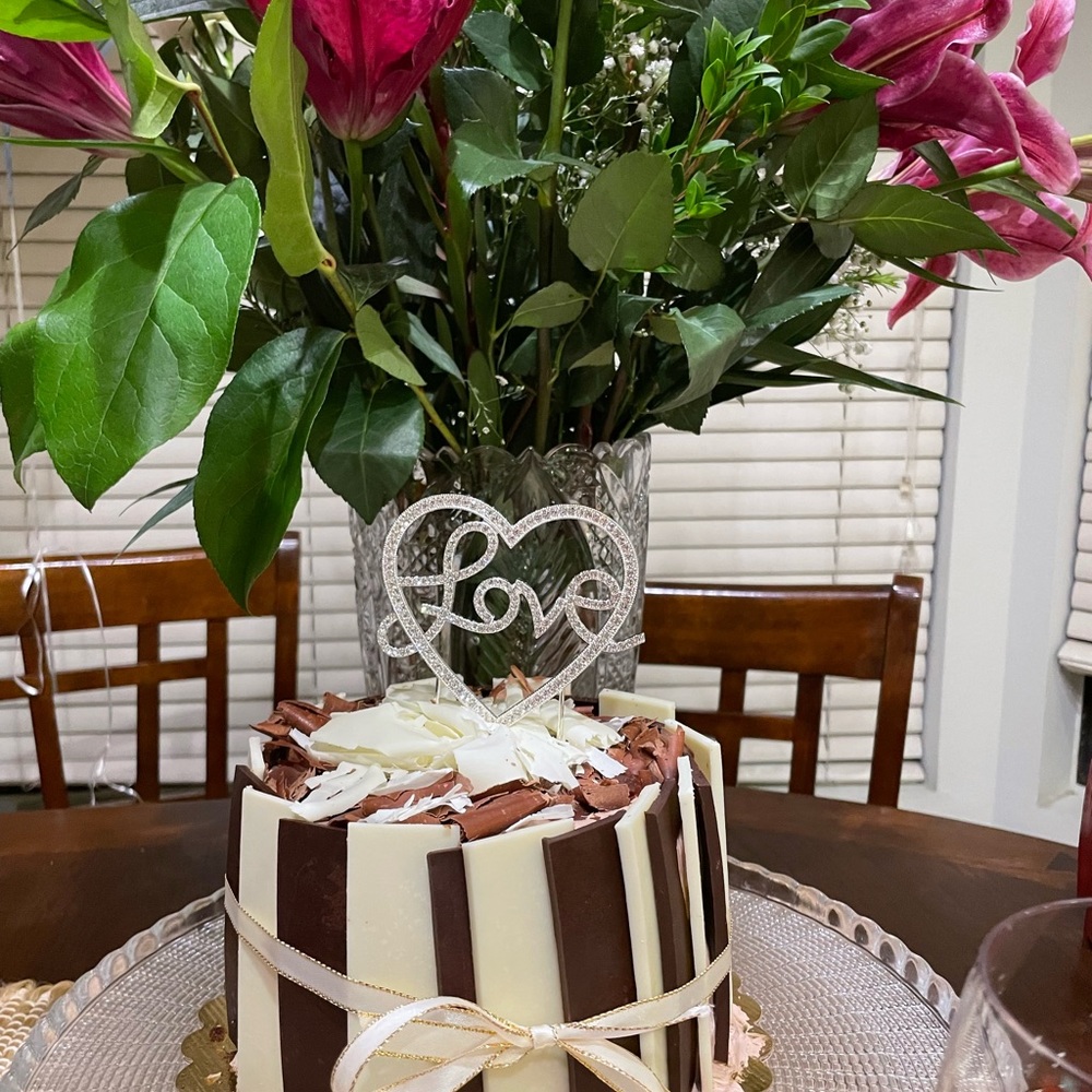 Love or Happy Birthday bling Cake topper